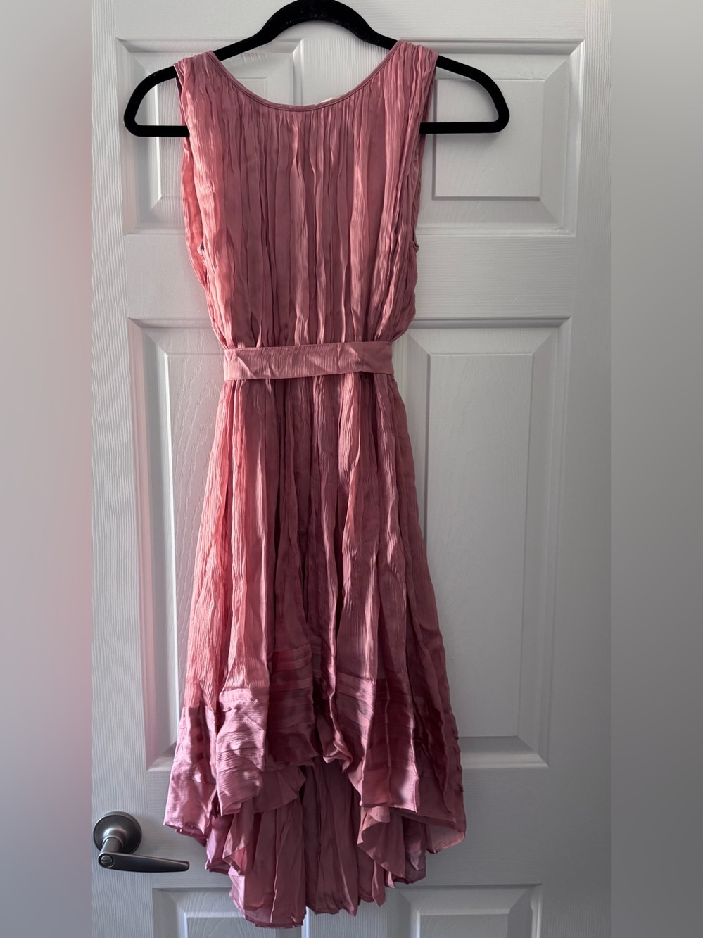 Mes Demoiselles Paris Avalanche Dress 36 Blush Pink NWT Hi Low Belted Fairycore